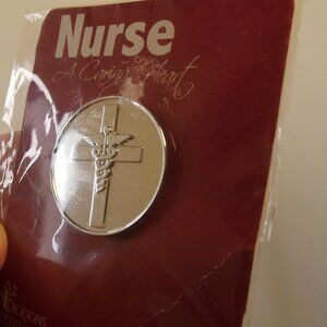 Dicksons Pocket Stone - NURSE - Silver Tone with prayer on Reverse - Christian